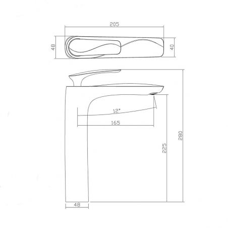 EGO-Brandi Schwarzer Waschtischmischer, Aufsatzinstallation, Mattschwarzes Finish, Luftsprudler , Sonderdesign