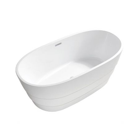 EGO Saona Freistehende Badewanne, 160x78 cm, Sanitäracryl, weiß glänzend, Exklusives Design