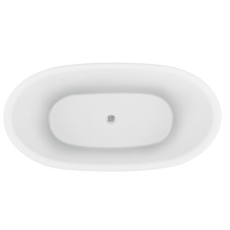 EGO Haiti Freistehende Badewanne, 170x78 cm, Sanitäracryl, weiß glänzend, minimalistisches Design