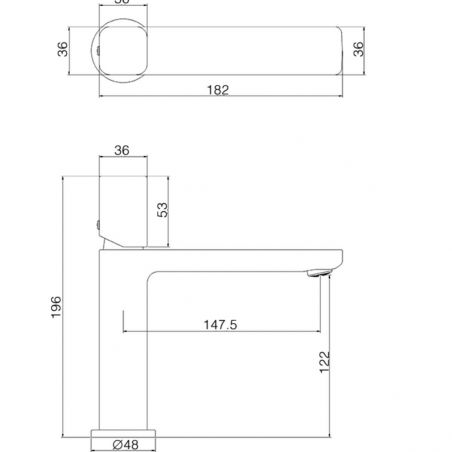 Waschtischarmatur Alano, Waschtischeinbau, Weiß matt, Neoperl-Luftsprudler, Sonderdesign