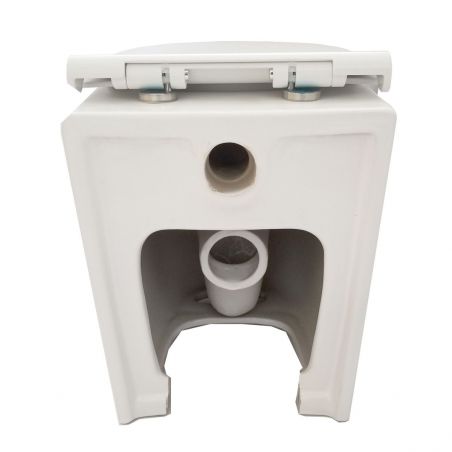 Toilettenschüssel EGO Galo, Rimless, Weiß, 55x36 cm Bodenmontage, Duroplast Slim Soft-Close-Deckel inklusive