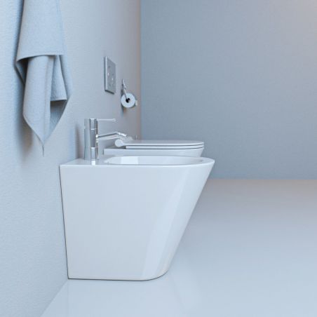 Toilettenschüssel EGO Galo, Rimless, Weiß, 55x36 cm Bodenmontage, Duroplast Slim Soft-Close-Deckel inklusive