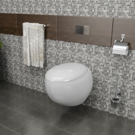 EGO Angelo WC-Becken, Weiß, 60x43 cm, hängende Montage, Duroplast Slim Soft T-Close-Deckel im Lieferumfang enthalten