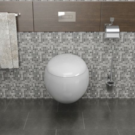 EGO Angelo WC-Becken, Weiß, 60x43 cm, hängende Montage, Duroplast Slim Soft T-Close-Deckel im Lieferumfang enthalten