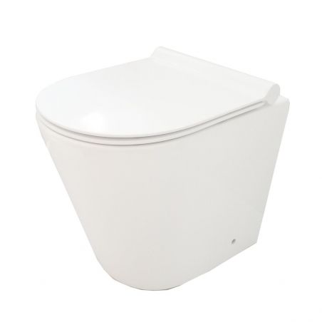 Toilettenschüssel EGO Galo, Rimless, Weiß, 54x36 cm Bodenmontage, Duroplast Slim Soft-Close-Deckel inklusive