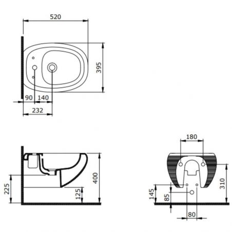 Jon Bidet, Hängemontage, 52x39 cm, weiß glänzend, Royalty Line von Ego