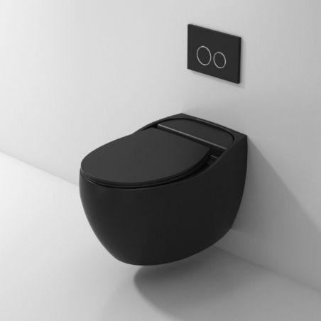 Jennifer Rimless WC, Matt Black, Power Colour, hängende Installation, Soft-Close-Abdeckung