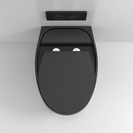 Jennifer Rimless WC, Matt Black, Power Colour, hängende Installation, Soft-Close-Abdeckung