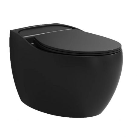 Jennifer Rimless WC, Matt Black, Power Colour, hängende Installation, Soft-Close-Abdeckung