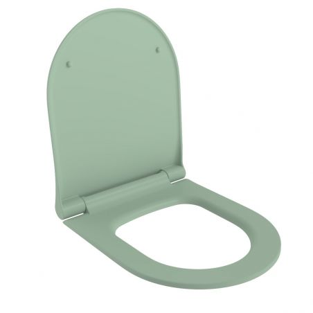 Michael Rimless EGO Toilettenschüssel, 49x36 cm, Mint Green Mat, Power Colour, hängende Montage, Soft-Close-Duroplast-Deckel sch