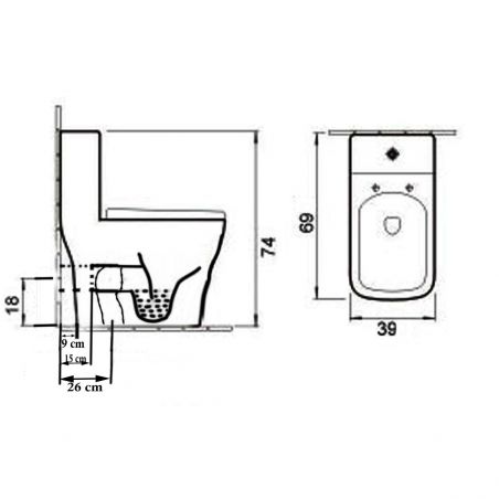 WC Lazio, 69x39 cm, Tank inklusive, Weiß, Bodenmontage, Abdeckung mit Soft-Close inklusive, Royalty Line von Ego