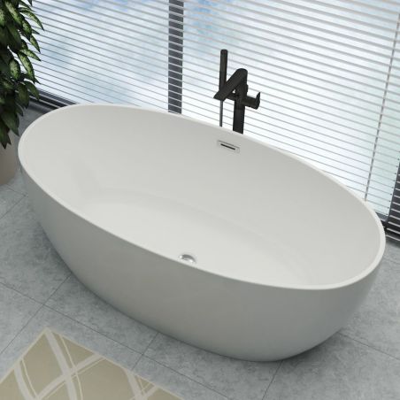 Zinon Badewanne, Sanitäracryl, Weiß glänzend, 150, 160, 170 cm, Wärmedämmung, freistehend