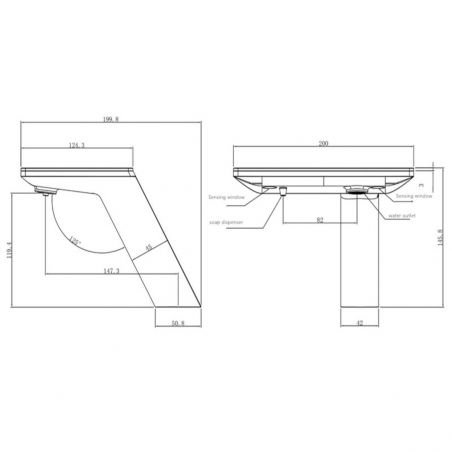 Batteriebecken, LED-Digitalanzeige, Sensor für Wasser und Seife, 3-Liter-Tank inklusive, Schwarz, Anais