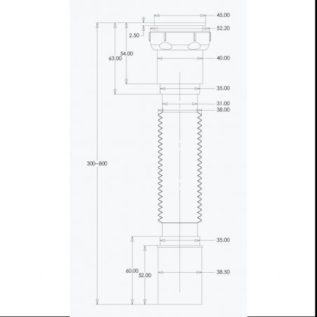 Spitzenablauf, universell, flexibles Rohr, Chromabdeckung, AL 01