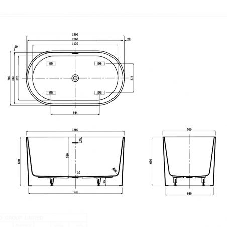 Japanische Badewanne, Sanitäracryl, Weiß glänzend, 130x70 cm, Wärmedämmung, Freistehend, Tokio