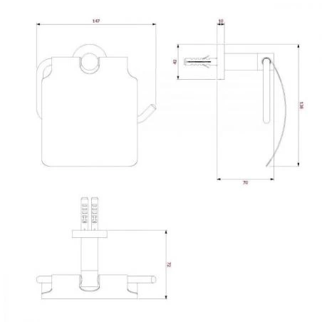 Toilettenpapierhalter mit Klappe, Mattgold, Messing, modernes Design, Apolo