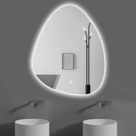 LED-Spiegel, Demister und Touch-Taste, 3 Farben, einstellbare Intensität, Maße 60-75 x 80-100 cm, Gloria