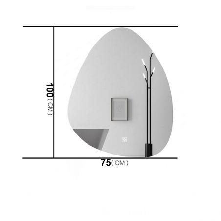 LED-Spiegel, Demister und Touch-Taste, 3 Farben, einstellbare Intensität, Maße 60-75 x 80-100 cm, Gloria