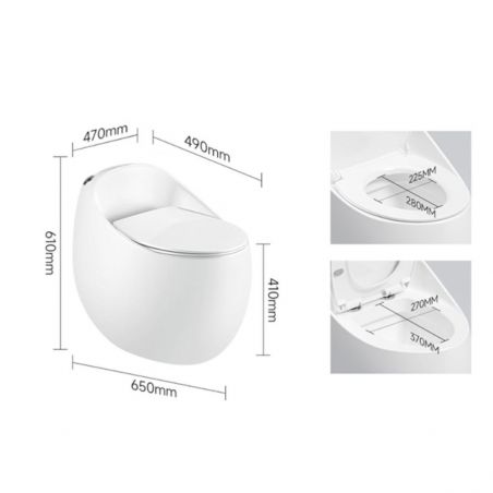 Santa Rimless WC, Einbautank, Glossy Grey, Bodenmontage, Abdeckung mit Soft-Close, Royalty Line by Ego