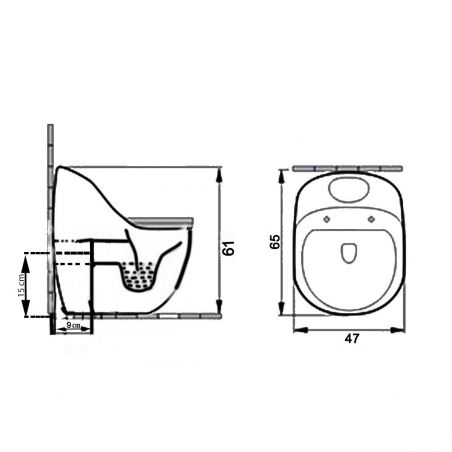 Neue WC-Schüssel Santa Rimless, 65x47 cm, Einbautank, Weiß, Bodenmontage, Abdeckung mit Soft-Close im Lieferumfang enthalten