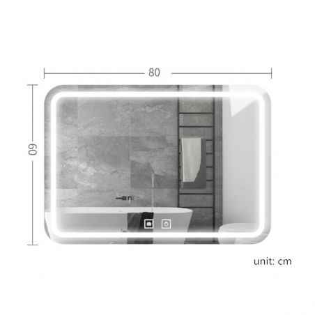 LED-Spiegel, goldener Rahmen, Antibeschlag, Touch-Taste, 3 Farben, einstellbare Intensität, Größen 60-70x80-90-120, Feliz