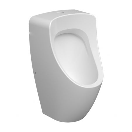 Glänzend weißes Urinal mit oberem Wasserzulauf, 36x60 cm, Sanitärkeramik, Nicolo