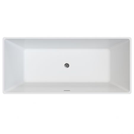 Freistehende Badewanne, Sanitäracryl, Weiß glänzend, 170x75 cm, Wärmedämmung, Cora