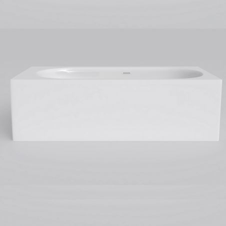 Badewanne, freistehend, Mineralwerkstoff, Ventil inklusive, Glossy White, 180x86 cm, Anda