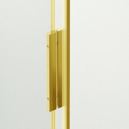 Duschtür, verschiebbar, transparent, 6 mm Sicherheitsglas, Abmessungen zwischen 100-160 cm, Profil Mattgold, Hanes