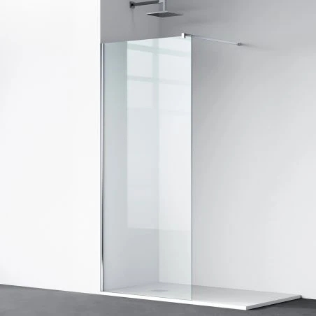 Duschwand Walk-In Ultra-Slim, 8 mm Sicherheitsglas, Abmessungen 80-120x200 cm, Chromprofile, Nano Easy Clean, Matia