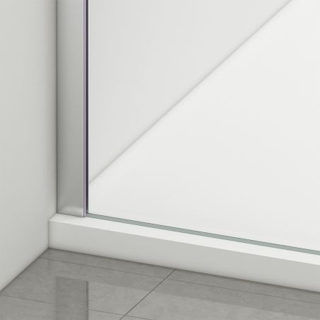 Duschwand Walk-In Ultra-Slim, 8 mm Sicherheitsglas, Abmessungen 80-120x200 cm, Chromprofile, Nano Easy Clean, Matia