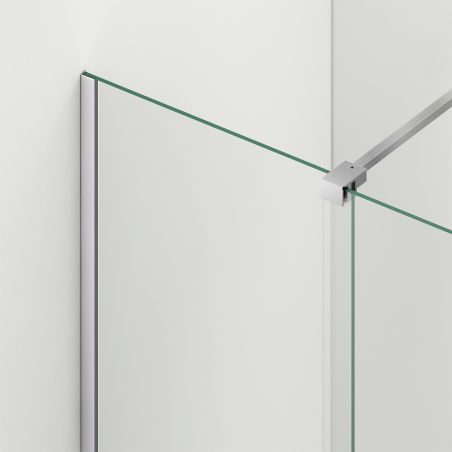 Walk-In Duschwand, 6 mm Sicherheitsglas, 2 Elemente, verschiebbar, Maße 100-120x200 cm, Chrom, Benito