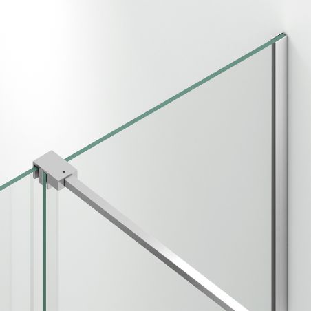 Walk-In Duschwand, 6 mm Sicherheitsglas, 2 Elemente, verschiebbar, Maße 100-120x200 cm, Chrom, Benito