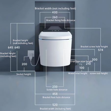 Smart-WC Ralph, Bidet-Funktion, beheizter Sitz, UV-Desinfektion, Rahmen, LED-Anzeige, erweiterte Funktionen, 59x38