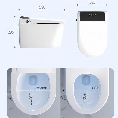 Smart-WC Ralph, Bidet-Funktion, beheizter Sitz, UV-Desinfektion, Rahmen, LED-Anzeige, erweiterte Funktionen, 59x38