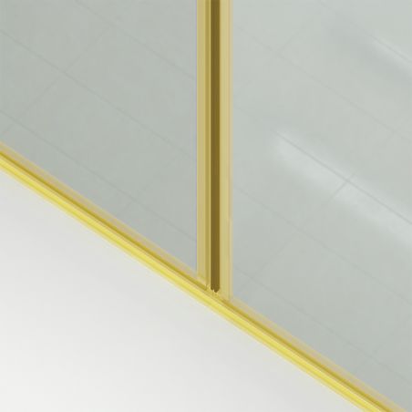 Duschtür, transparent, Schwingtür, Mattgold, 6 mm Sicherheitsglas, Maße: 100, 120, 140 x 195 cm, Napoli