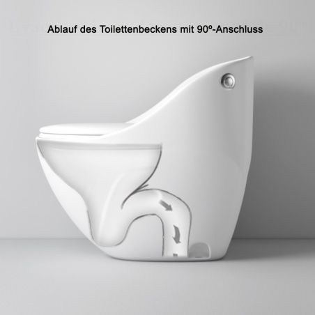 New Santa Randlose Toilettenschüssel, 69 x 46 cm, eingebauter Spülkasten, Mattschwarz, Power Color, Bodenmontage, Softcover-Schl