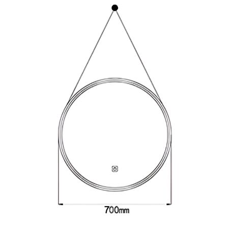 LED-Spiegel, Gurt, schwarzer Rahmen, Touch, 3 Farben, Anti-Beschlag, 5 mm, Durchmesser 70-80 cm, Spectra