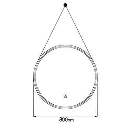 LED-Spiegel, Gurt, schwarzer Rahmen, Touch, 3 Farben, Anti-Beschlag, 5 mm, Durchmesser 70-80 cm, Spectra