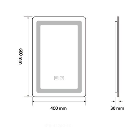 LED-Spiegel, Demister und Touch-Taste, 3 Farben, einstellbare Intensität, Abmessungen 40-60-70x60-140 cm, Feliz