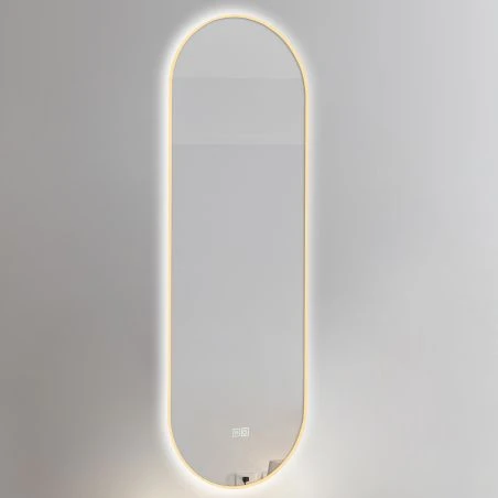 Led-Spiegel, Entgraten, 3 Farben, Touch, 5 mm, ultraflacher Goldrahmen, Maße 50x100-40x120 cm, Victoria