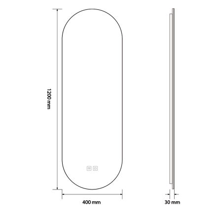 Led-Spiegel, Entgraten, 3 Farben, Touch, 5 mm, ultraflacher Goldrahmen, Maße 50x100-40x120 cm, Victoria