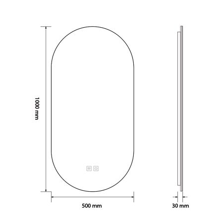 Led-Spiegel, Entgraten, 3 Farben, Touch, 5 mm, ultraflacher Goldrahmen, Maße 50x100-40x120 cm, Victoria