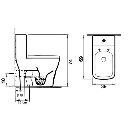 WC Lazio Marble Rimless, 69x39 cm, Tank inklusive, Weiß, Bodenmontage, Abdeckung mit Soft-Close inklusive, Royalty Line von Ego