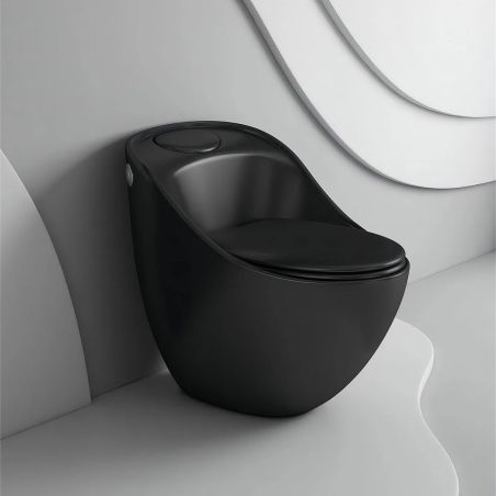 Duroplast-Deckel Soft-Close-Verschluss für Toilette Schüssel  New Santa Black