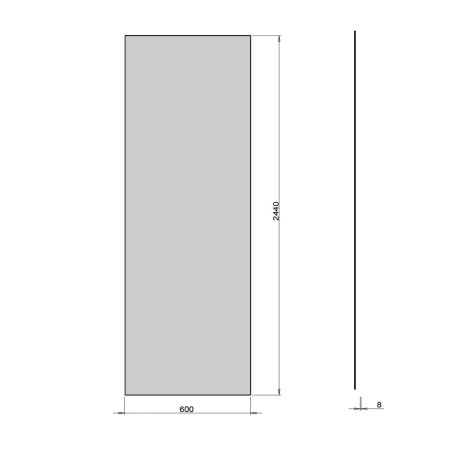 Platte, Wandpaneel, Mineralverbundwerkstoff, Abmessungen 244 x 90-60 cm, Anthrazit, Schieferoptik, Gelcoat, zuschneidbar