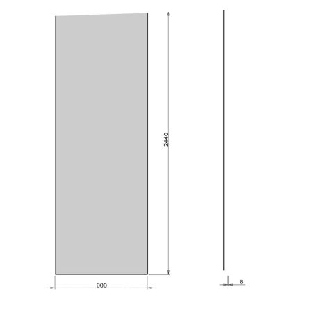 Platte, Wandpaneel, Mineralverbundwerkstoff, Abmessungen 244 x 90-60 cm, Anthrazit, Schieferoptik, Gelcoat, zuschneidbar