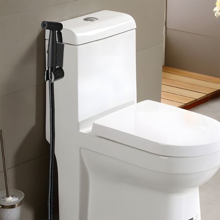 Bidet- und WC-Armatur, Edelstahl und Messing, Wand- oder WC-Spülkastenmontage, 1,5 m Schlauch, Mattschwarz, Bliss