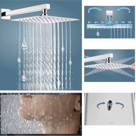 Duschsystem, Unterputzarmatur, 2 Funktionen, Regendusche, Chrom, Venice