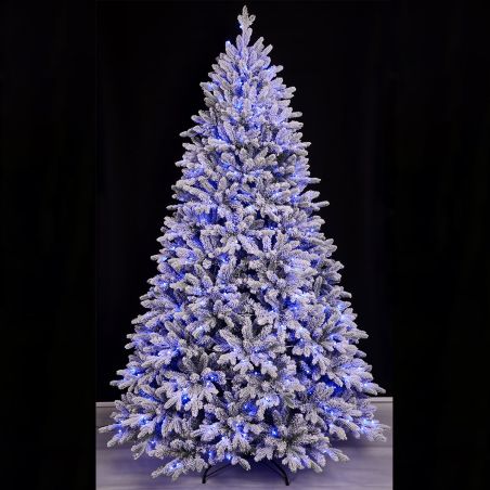 Künstlicher Weihnachtsbaum, beschneit, 3D-Zweige, RGB-LED mit 32 Modi, 300 cm, Fernbedienung, Metallständer, 6212 Zweige, Polar